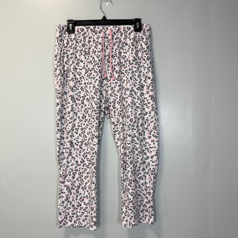 Karen Neuburger Womens Leopard Print Pajama Pants Pink Gray White Size M 1847736